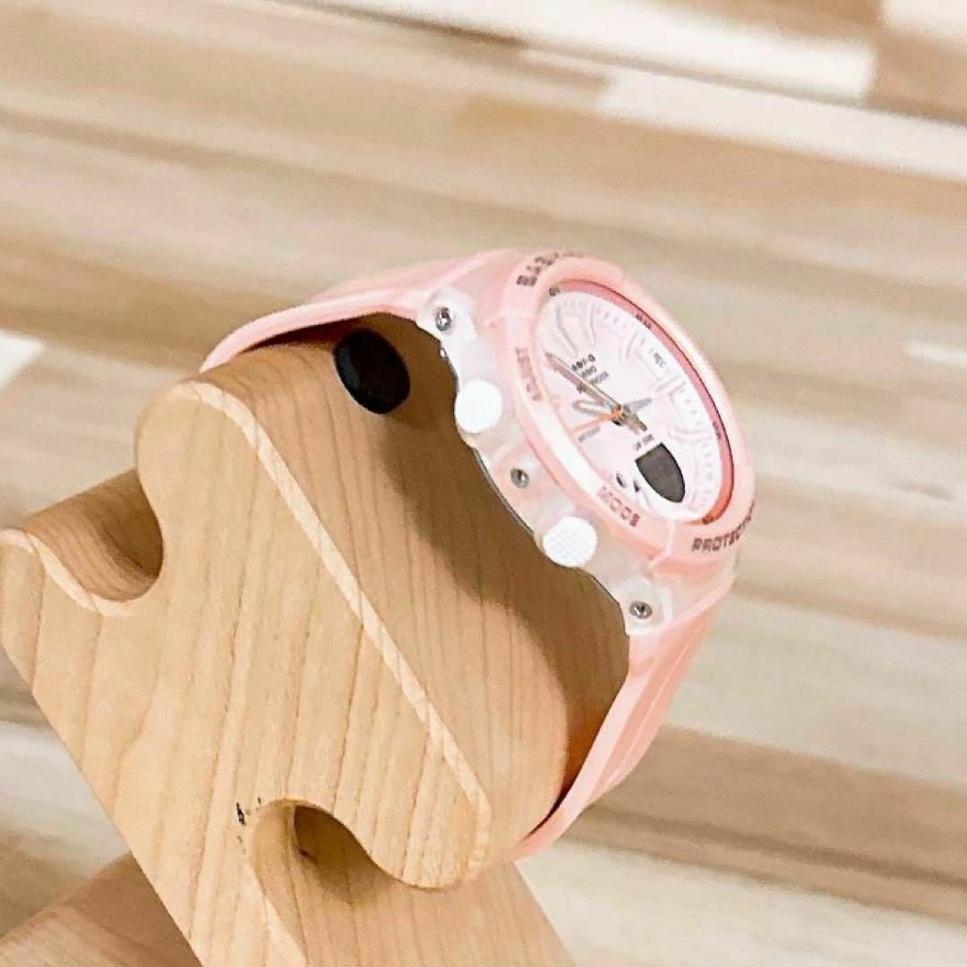 Baby-G(ベビージー)の美品【カシオ】CASIO ベビージー腕時計 BGS-100 スポーツ ピンク×白 レディースのファッション小物(腕時計)の商品写真