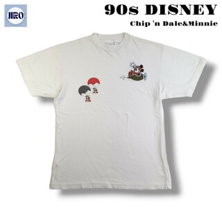 ディズニー(Disney)の90s ディズニー DISNEY 刺繍ミニーTシャツ ホワイト M 176(Tシャツ/カットソー(半袖/袖なし))