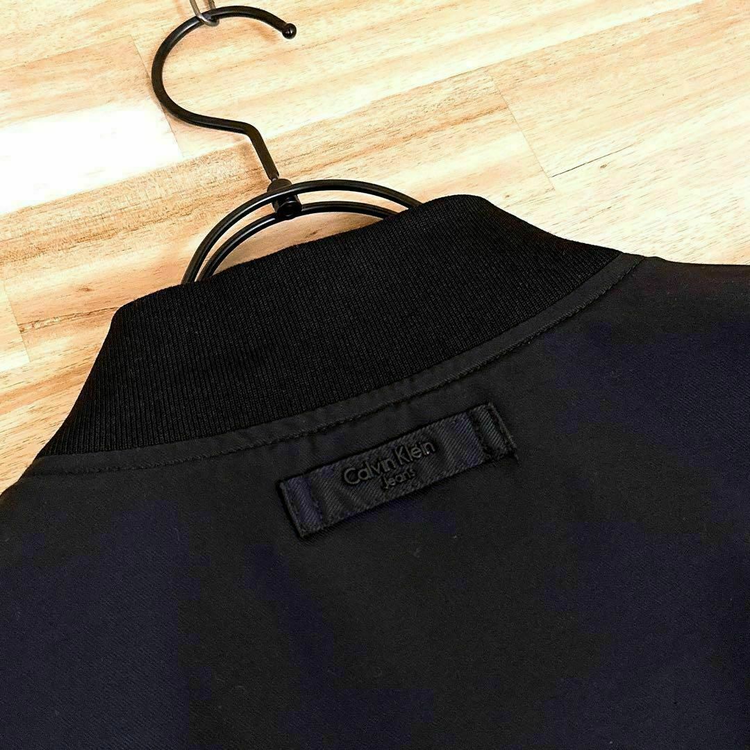 Calvin Klein(カルバンクライン)の美品【カルバン・クライン・ジーンズ】CK ボンバージャケット XL 黒ブラック メンズのジャケット/アウター(ブルゾン)の商品写真
