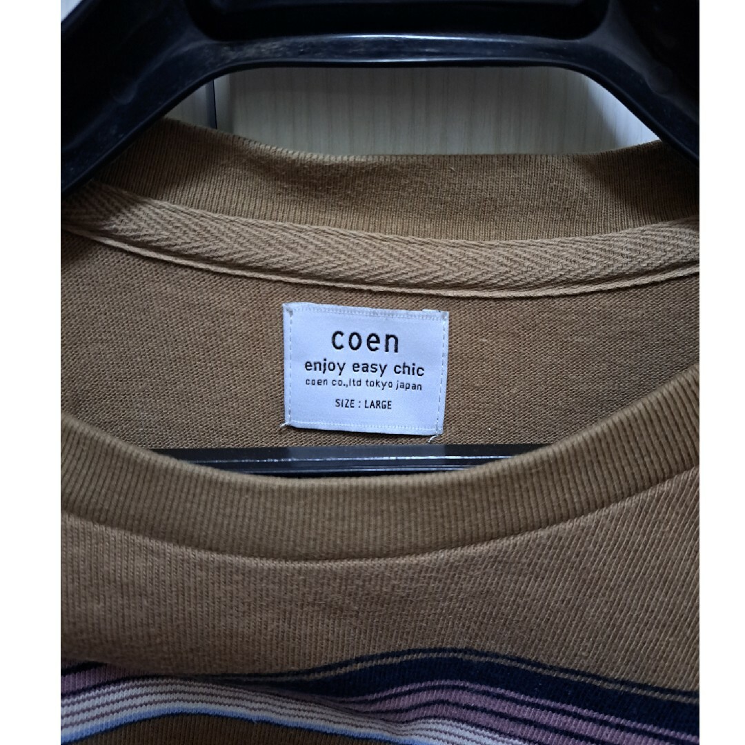 coen(コーエン)のcoen(ユナイテッドアローズグループ)ヴィンテージライクボーダー長袖TシャツL レディースのトップス(カットソー(長袖/七分))の商品写真