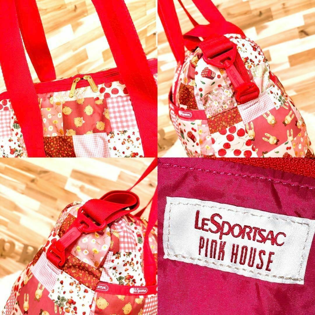 LeSportsac(レスポートサック)の【レスポートサック×ピンクハウス】限定コラボ ボストンバッグ パッチワーク 赤 レディースのバッグ(ボストンバッグ)の商品写真