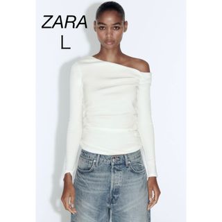 ザラ(ZARA)のZARA ギャザー Tシャツ(Tシャツ(長袖/七分))