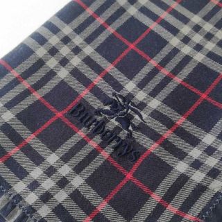 バーバリー(BURBERRY)のバーバリー　ハンカチ　チェック　スカーフ　メンズ　ネイビー　紺色　馬　ブランド(ハンカチ/ポケットチーフ)