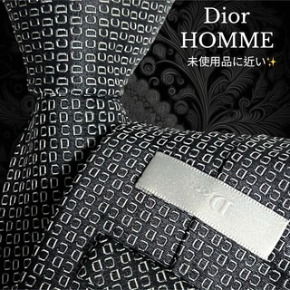ディオールオム(DIOR HOMME)のDior HOMME ブラック グレー CD総柄 トロッター イタリア(ネクタイ)