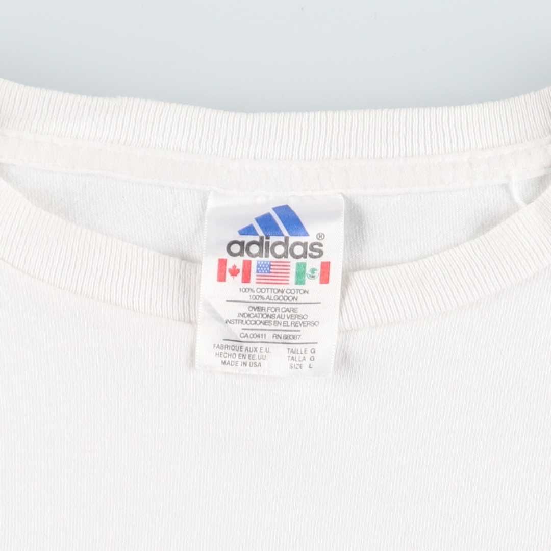 adidas(アディダス)の古着 90~00年代 アディダス adidas ORIGINALS オリジナルス 両面プリント プリントTシャツ USA製 メンズL ヴィンテージ /eaa431384 メンズのトップス(Tシャツ/カットソー(半袖/袖なし))の商品写真