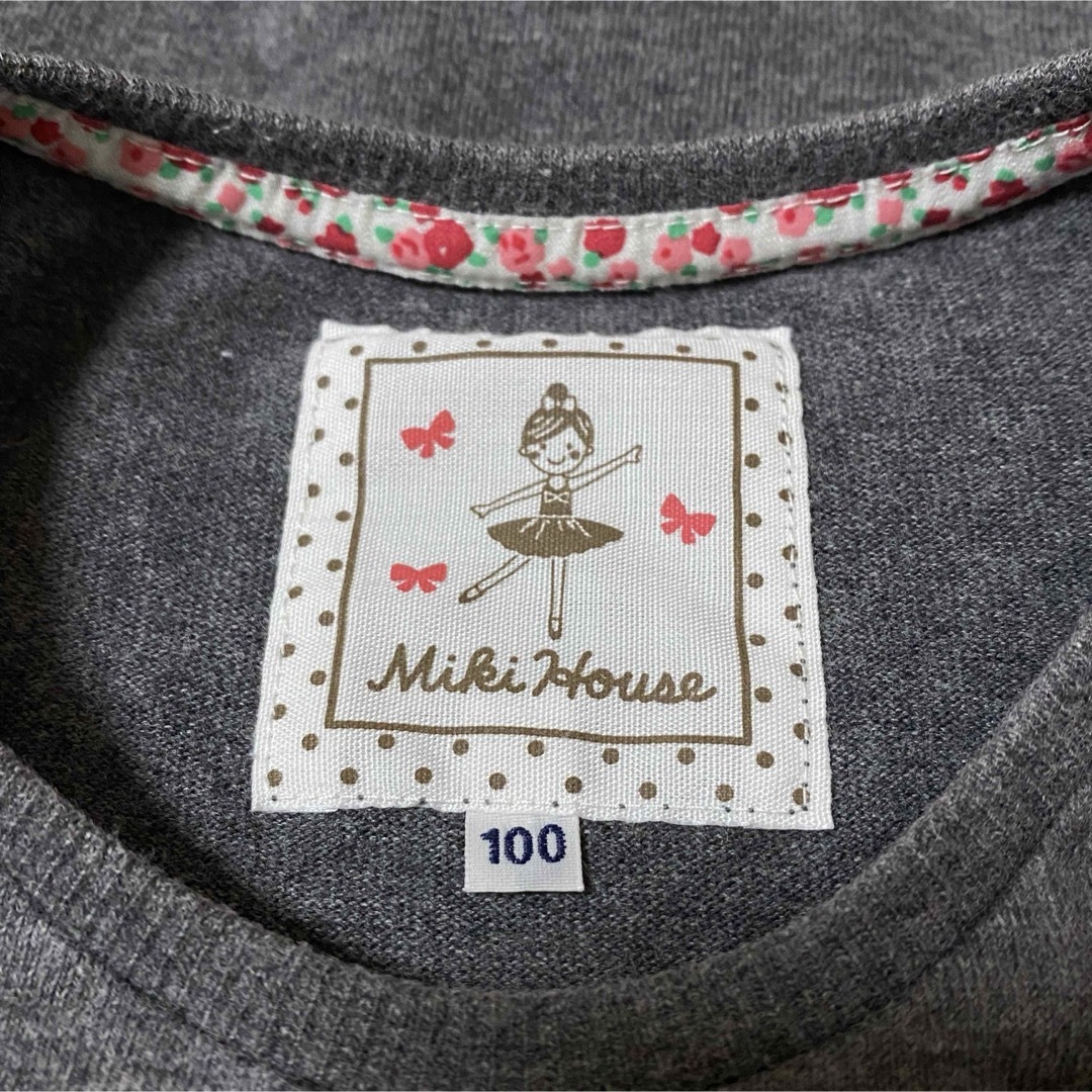 mikihouse(ミキハウス)のミキハウス トップス 100 4チュニック 長袖 カットソー ロンT リーナ キッズ/ベビー/マタニティのキッズ服女の子用(90cm~)(Tシャツ/カットソー)の商品写真