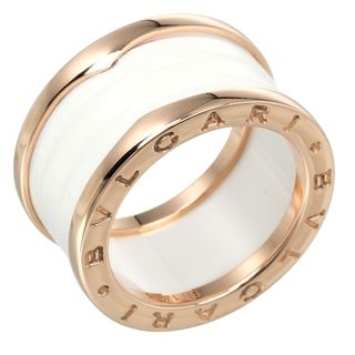 ブルガリ(BVLGARI)の【BVLGARI】ブルガリ B.Zero1 4バンド ビーゼロワン K18ピンクゴールド×セラミック 12号 約10.41g レディース リング・指輪(リング(指輪))