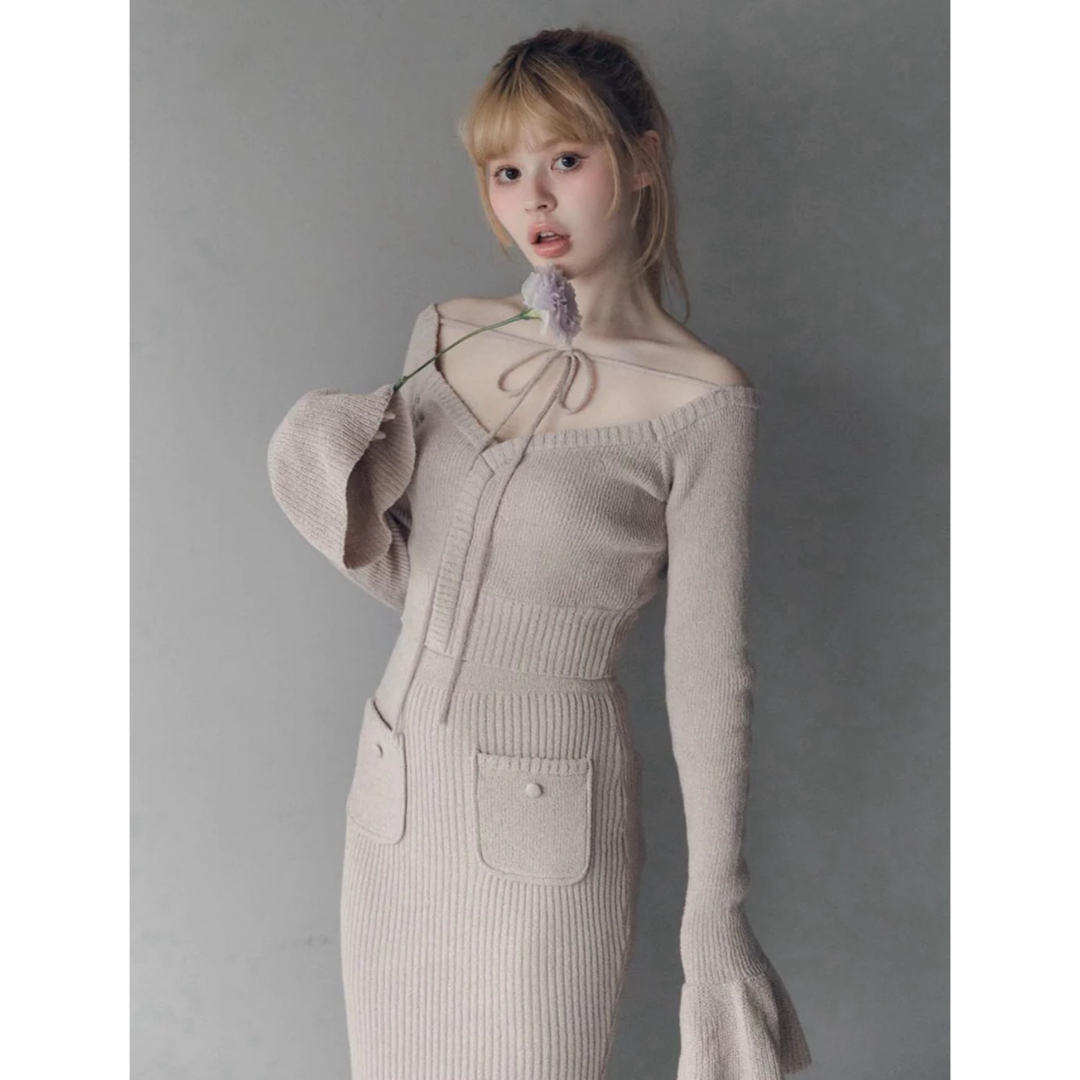 Bubbles(バブルス)のandmary Sophie knit set up グレージュ レディースのワンピース(ロングワンピース/マキシワンピース)の商品写真