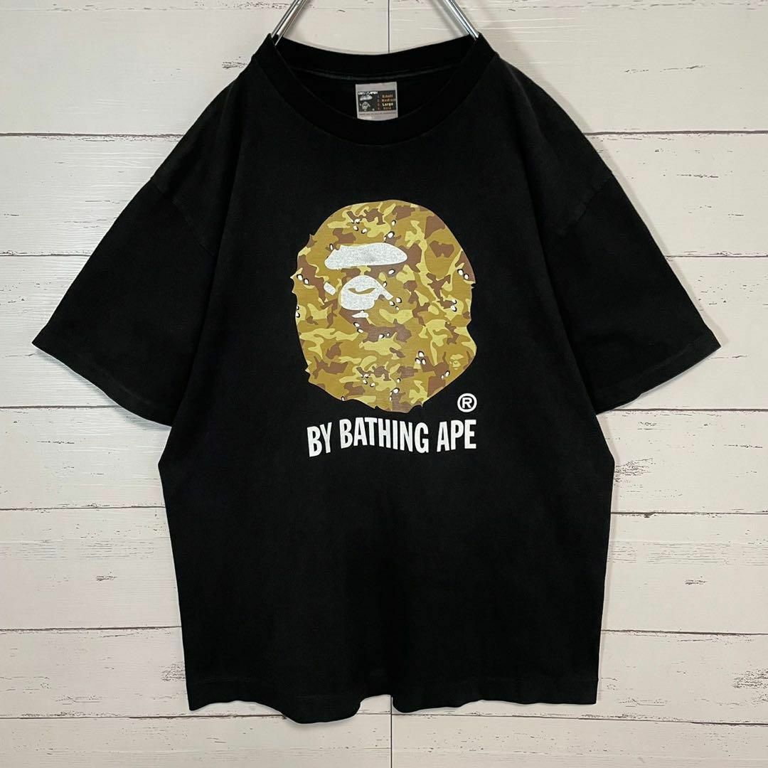 A BATHING APE(アベイシングエイプ)の【希少モデル】アベイシングエイプ☆迷彩ロゴ ビッグロゴ Lサイズ 入手困難 メンズのトップス(Tシャツ/カットソー(半袖/袖なし))の商品写真