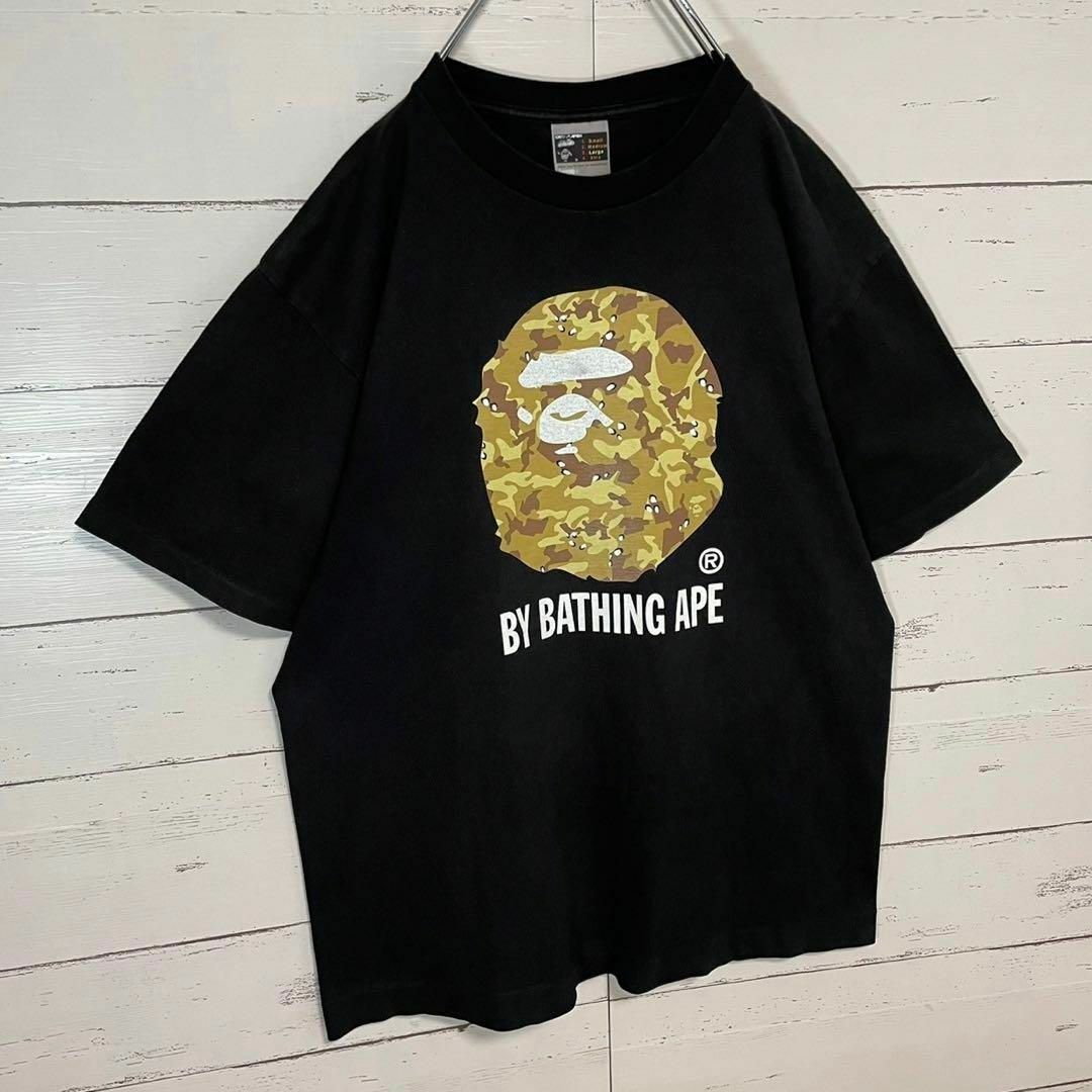 A BATHING APE(アベイシングエイプ)の【希少モデル】アベイシングエイプ☆迷彩ロゴ ビッグロゴ Lサイズ 入手困難 メンズのトップス(Tシャツ/カットソー(半袖/袖なし))の商品写真