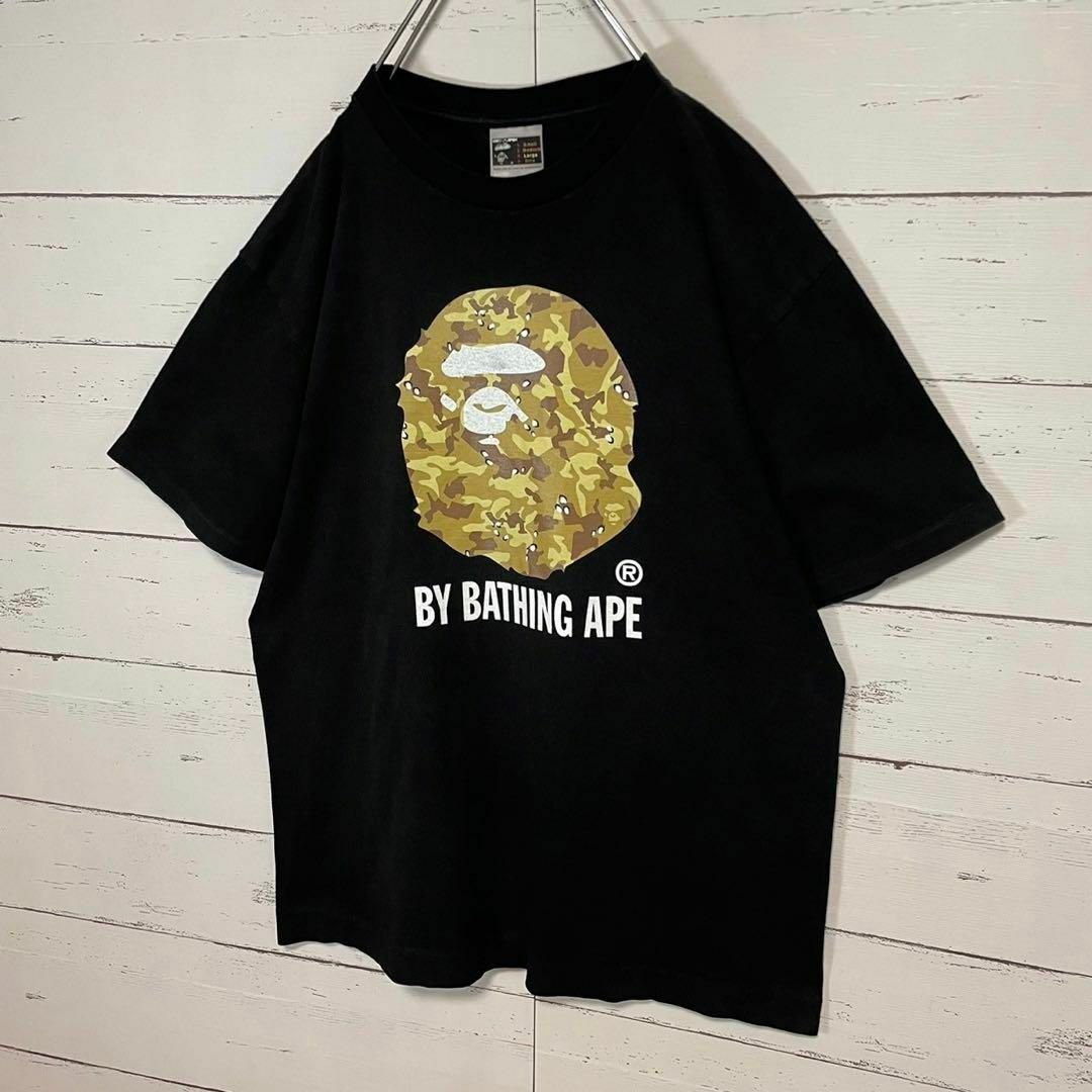 A BATHING APE(アベイシングエイプ)の【希少モデル】アベイシングエイプ☆迷彩ロゴ ビッグロゴ Lサイズ 入手困難 メンズのトップス(Tシャツ/カットソー(半袖/袖なし))の商品写真