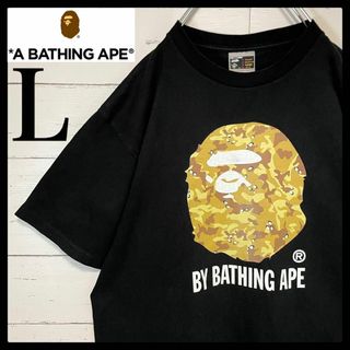 アベイシングエイプ(A BATHING APE)の【希少モデル】アベイシングエイプ☆迷彩ロゴ ビッグロゴ Lサイズ 入手困難(Tシャツ/カットソー(半袖/袖なし))