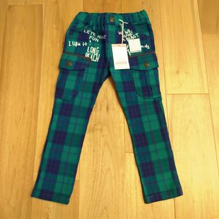 JUNK STORE - 110　緑　新品　タグ付き　ジャンクストアー　チェック柄　ストレッチパンツ