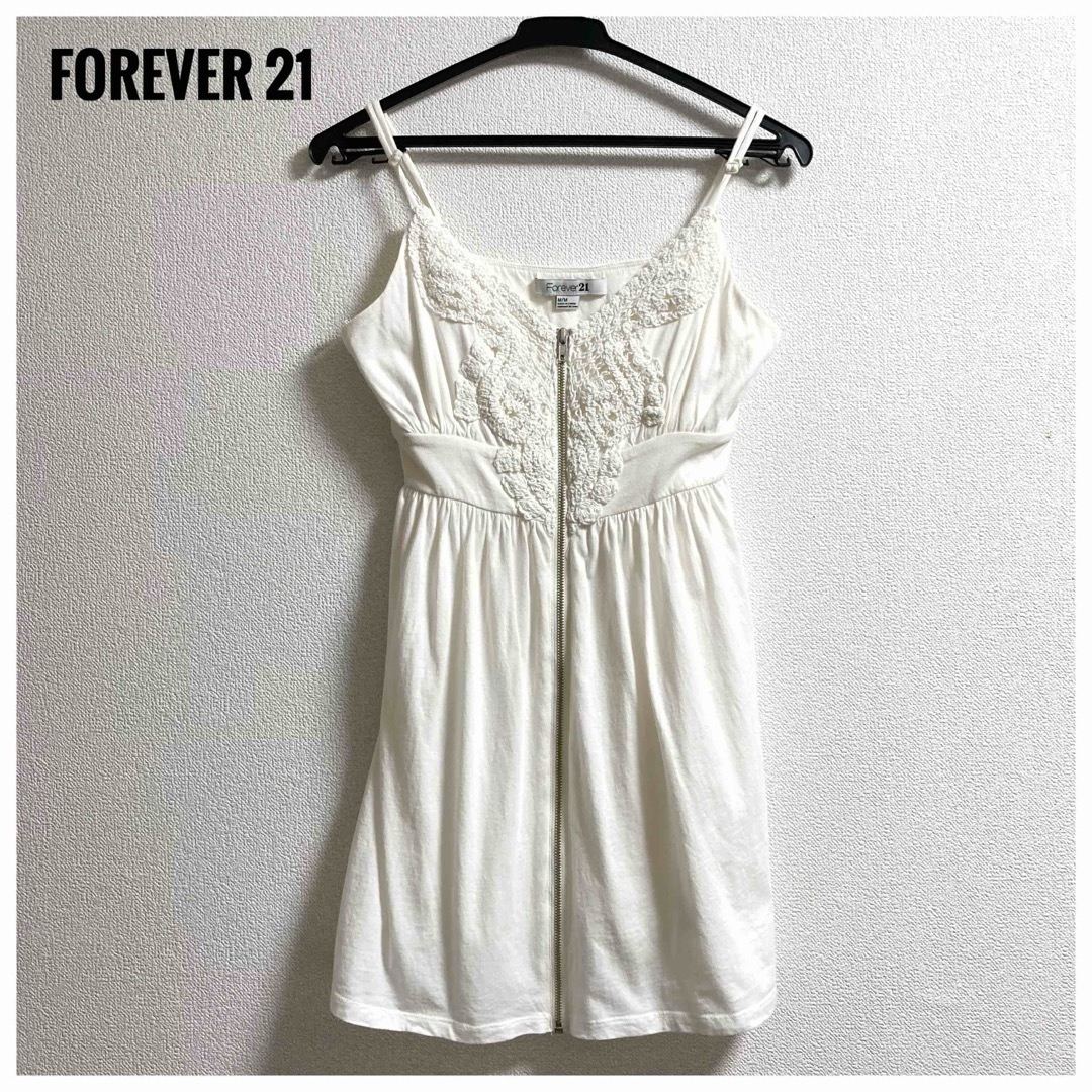 FOREVER 21(フォーエバートゥエンティーワン)のForever21 キャミソール ワンピース トップス オフホワイト レディースのワンピース(ひざ丈ワンピース)の商品写真