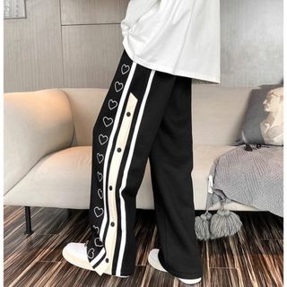 【人気商品】パンツ　レディース　ダンス　黒　ブラック　XL  ヒップホップ　韓国(カジュアルパンツ)