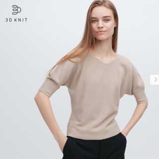 ユニクロ(UNIQLO)のユニクロ　3Dコットン　ボリュームスリーブ　セーター(ニット/セーター)