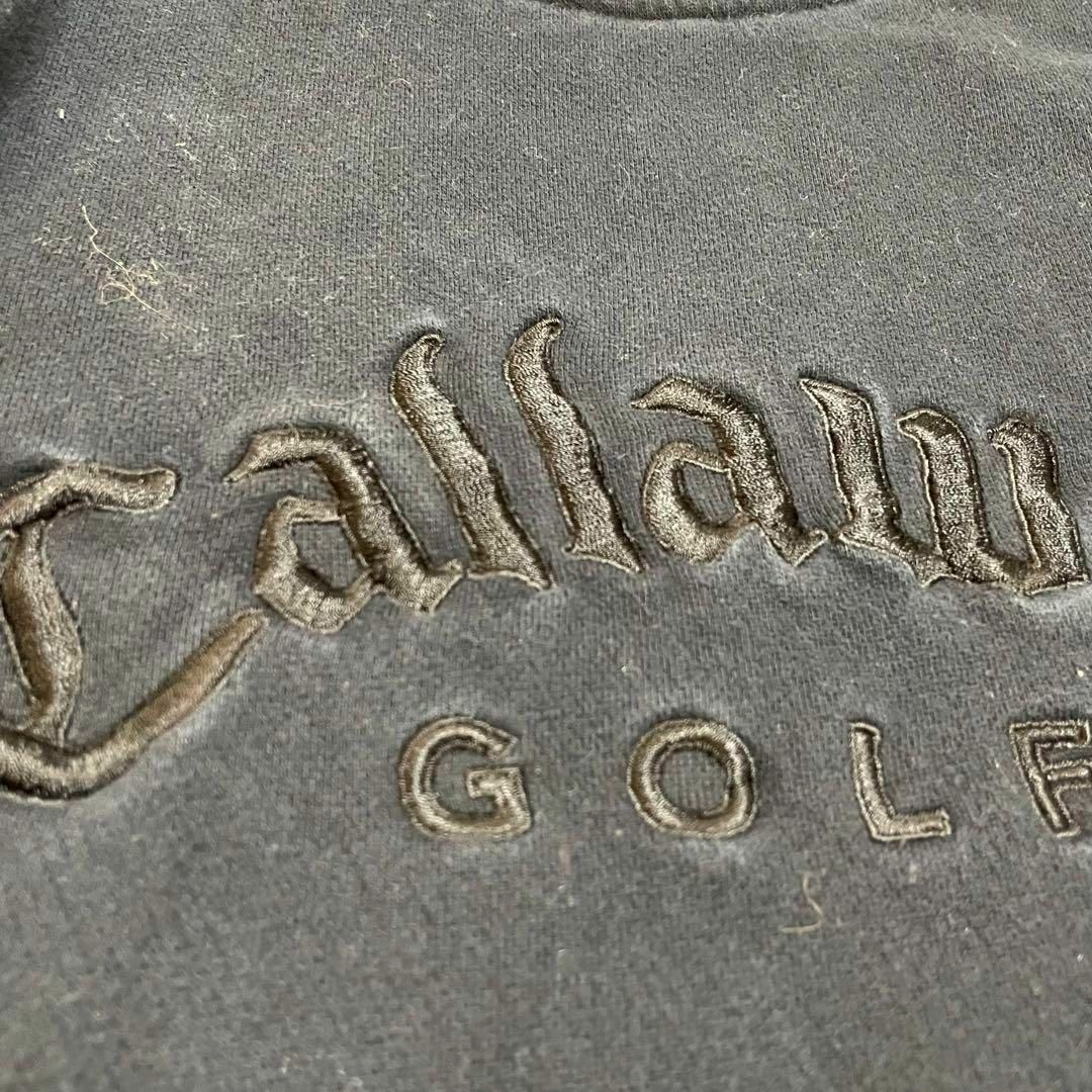 Callaway(キャロウェイ)の美品 Callaway キャロウェイ 刺繍 ビッグロゴ スウェット L ブラック メンズのトップス(スウェット)の商品写真