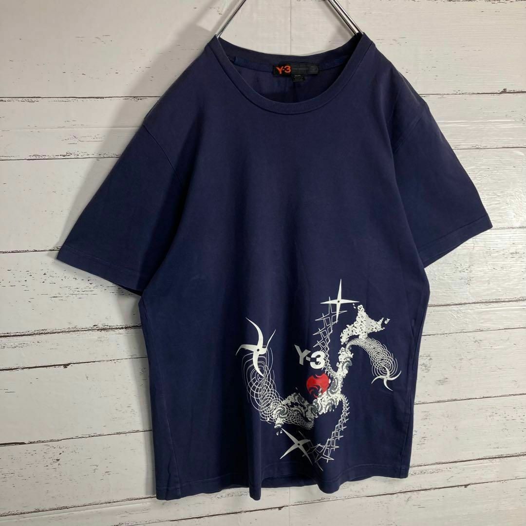 Y-3(ワイスリー)の【超希少モデル】Y-3 ワイスリー☆和柄ロゴ Tシャツ 即完売 ネイビー メンズのトップス(Tシャツ/カットソー(半袖/袖なし))の商品写真