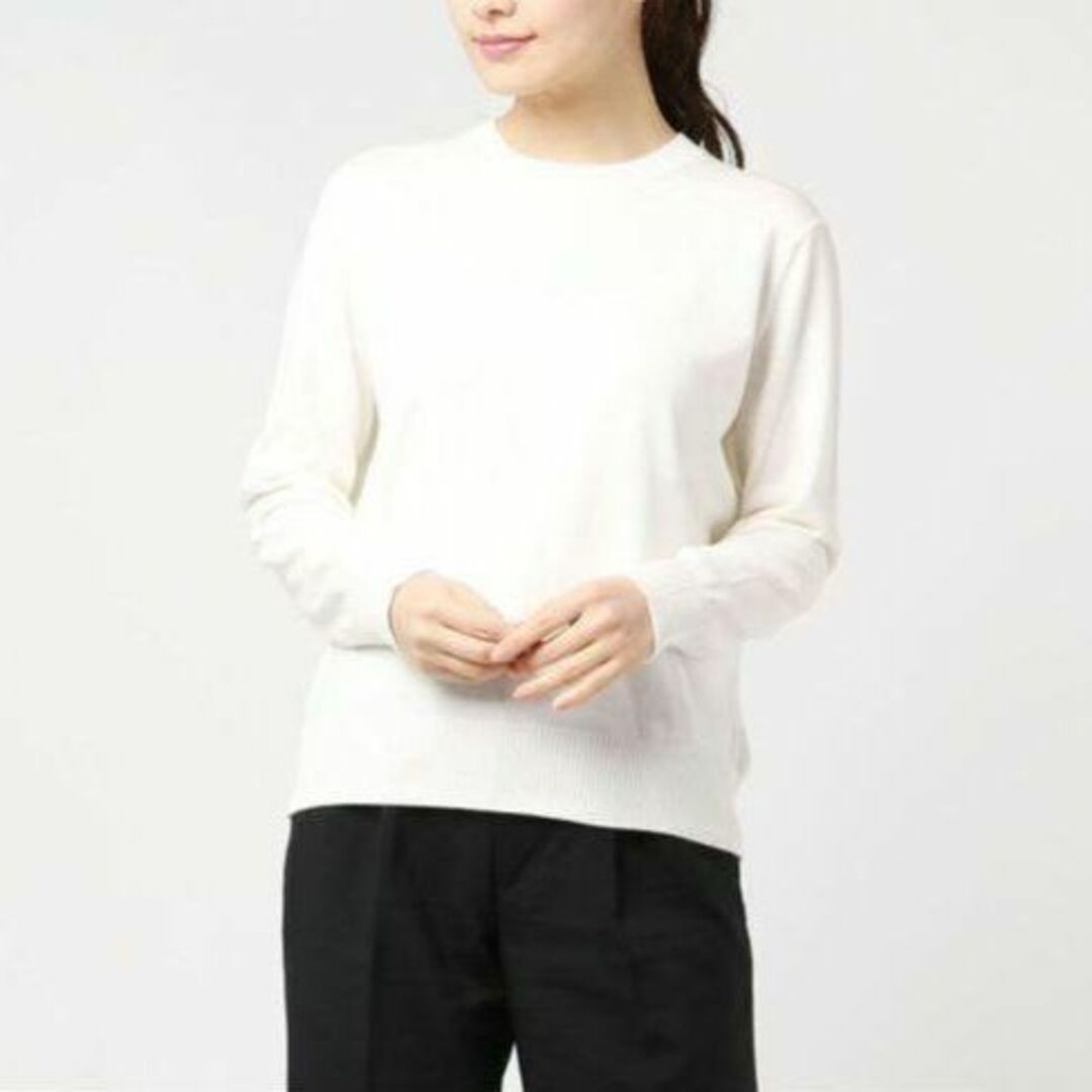 UNITED ARROWS(ユナイテッドアローズ)の【 WHITE 】UWSC ベーシック クルーネック ニット レディースのトップス(ニット/セーター)の商品写真