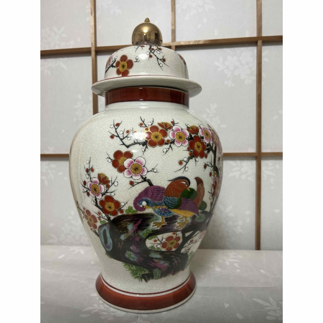 希少品　薩摩焼 壺 沈香壺 花瓶 金彩  芸術品 壺 花瓶 蓋付き高さ410mm エンタメ/ホビーの美術品/アンティーク(陶芸)の商品写真