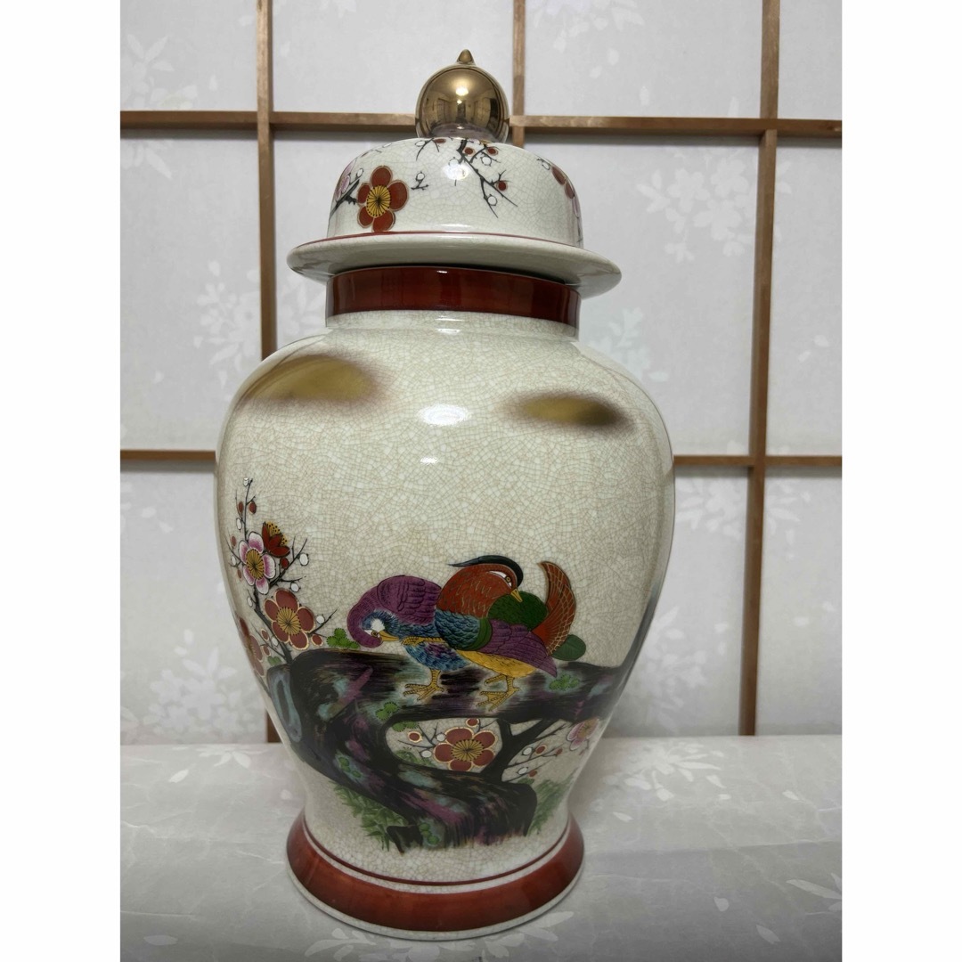 希少品　薩摩焼 壺 沈香壺 花瓶 金彩  芸術品 壺 花瓶 蓋付き高さ410mm エンタメ/ホビーの美術品/アンティーク(陶芸)の商品写真