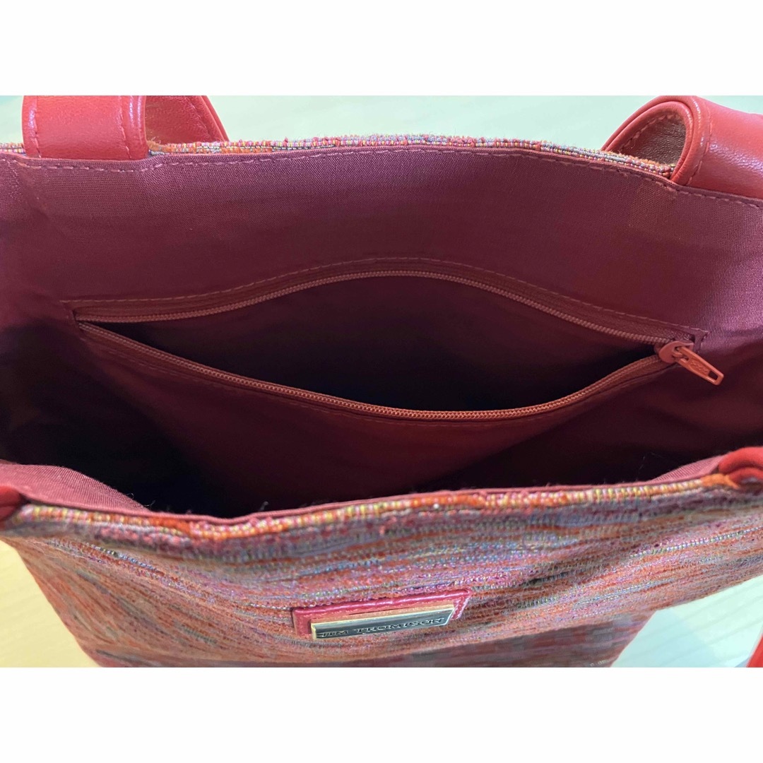 Jim Thompson(ジムトンプソン)の【美品】JIM THOMPSON ジムトンプソン 赤 ハンドバッグ レディースのバッグ(トートバッグ)の商品写真