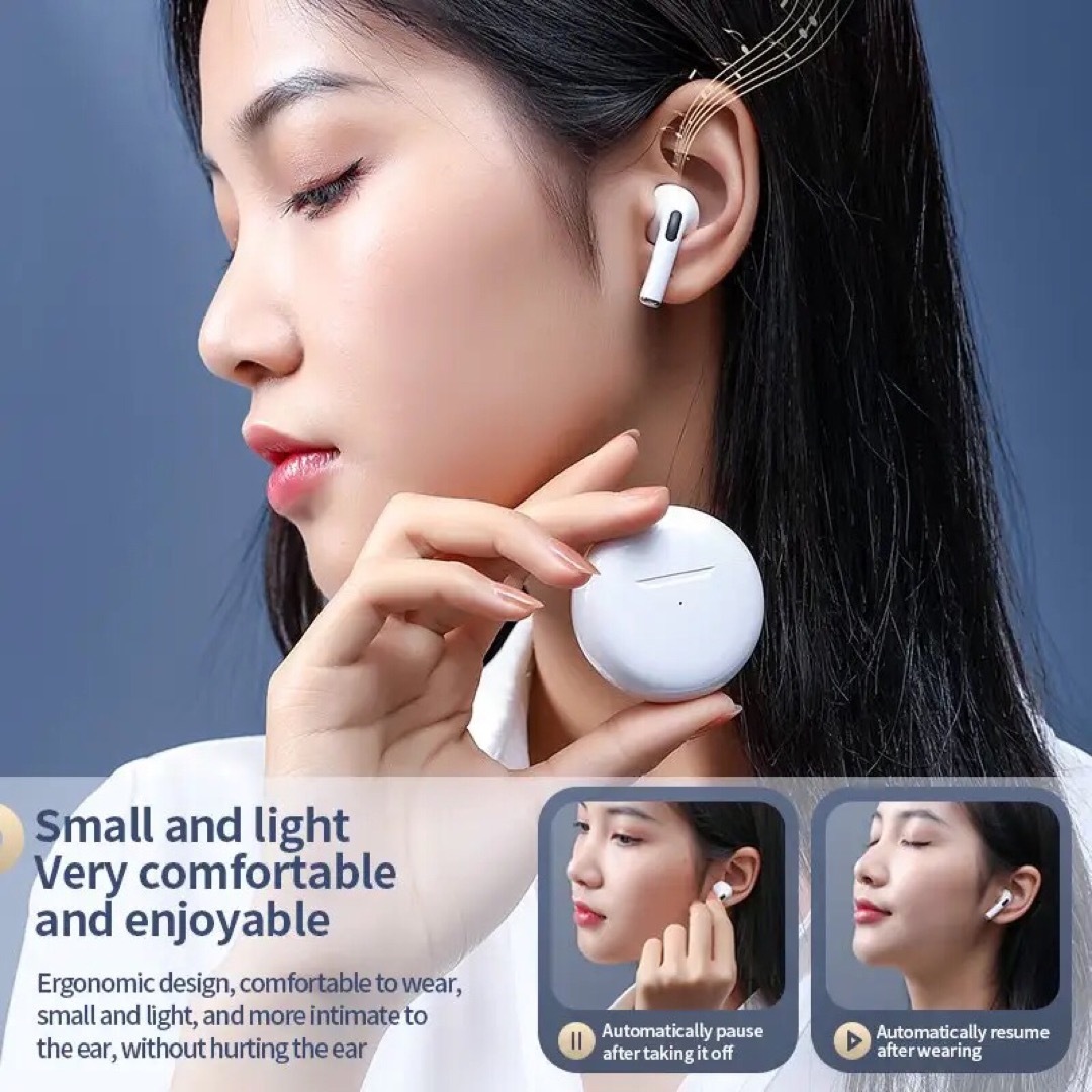 ワイヤレスイヤホン　ピンク　Bluetooth   充電ケース付き スマホ/家電/カメラのオーディオ機器(ヘッドフォン/イヤフォン)の商品写真