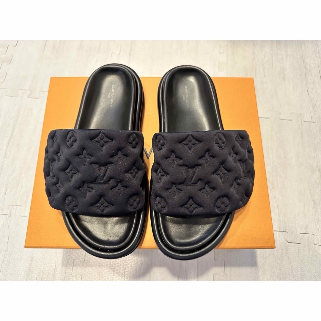 LOUIS VUITTON(ルイヴィトン)の【美品】ルイヴィトン　Louis Vuitton サンダル　ルームサンダル　黒 メンズの靴/シューズ(サンダル)の商品写真