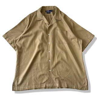 POLO RALPH LAUREN - 【90s】ポロラルフローレン CALDWELL シルク混 半袖 開襟シャツ XL