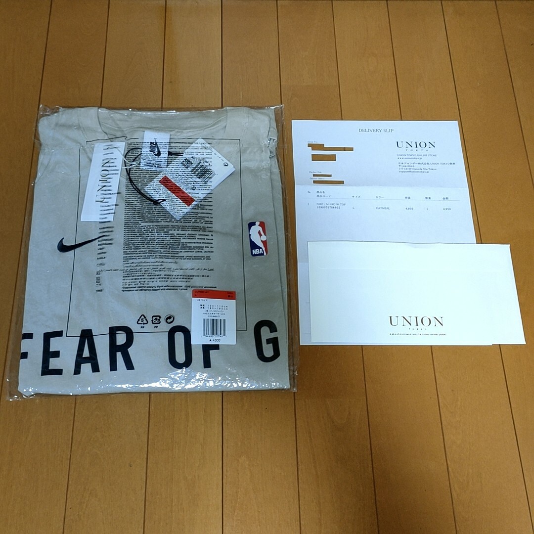 FEAR OF GOD(フィアオブゴッド)の新品未使用 Lサイズ Nike fear of god Tシャツ オートミール メンズのトップス(Tシャツ/カットソー(半袖/袖なし))の商品写真