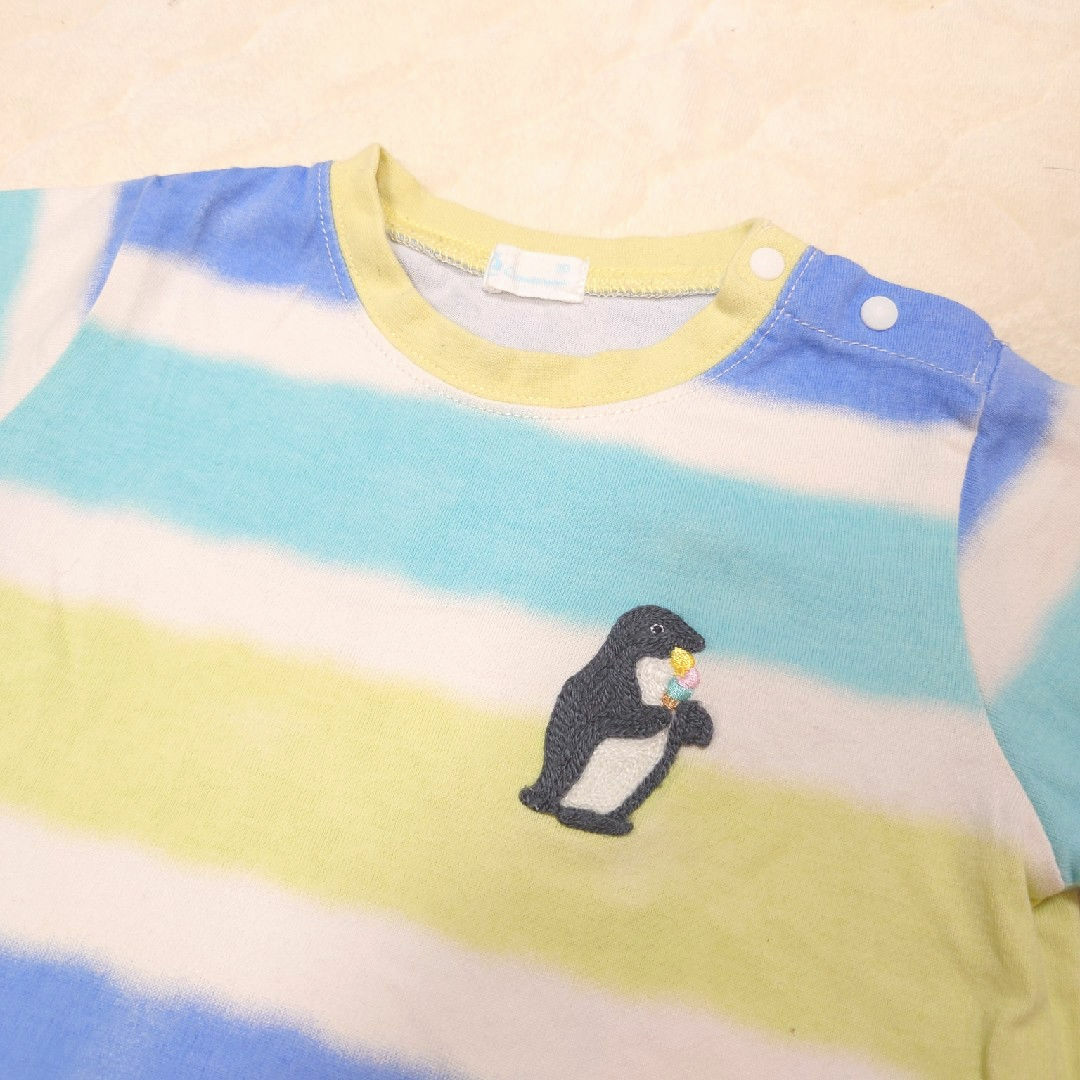 Combi mini(コンビミニ)のコンビミニ ペンギン半袖Tシャツ ライトグリーン キッズ/ベビー/マタニティのキッズ服男の子用(90cm~)(Tシャツ/カットソー)の商品写真