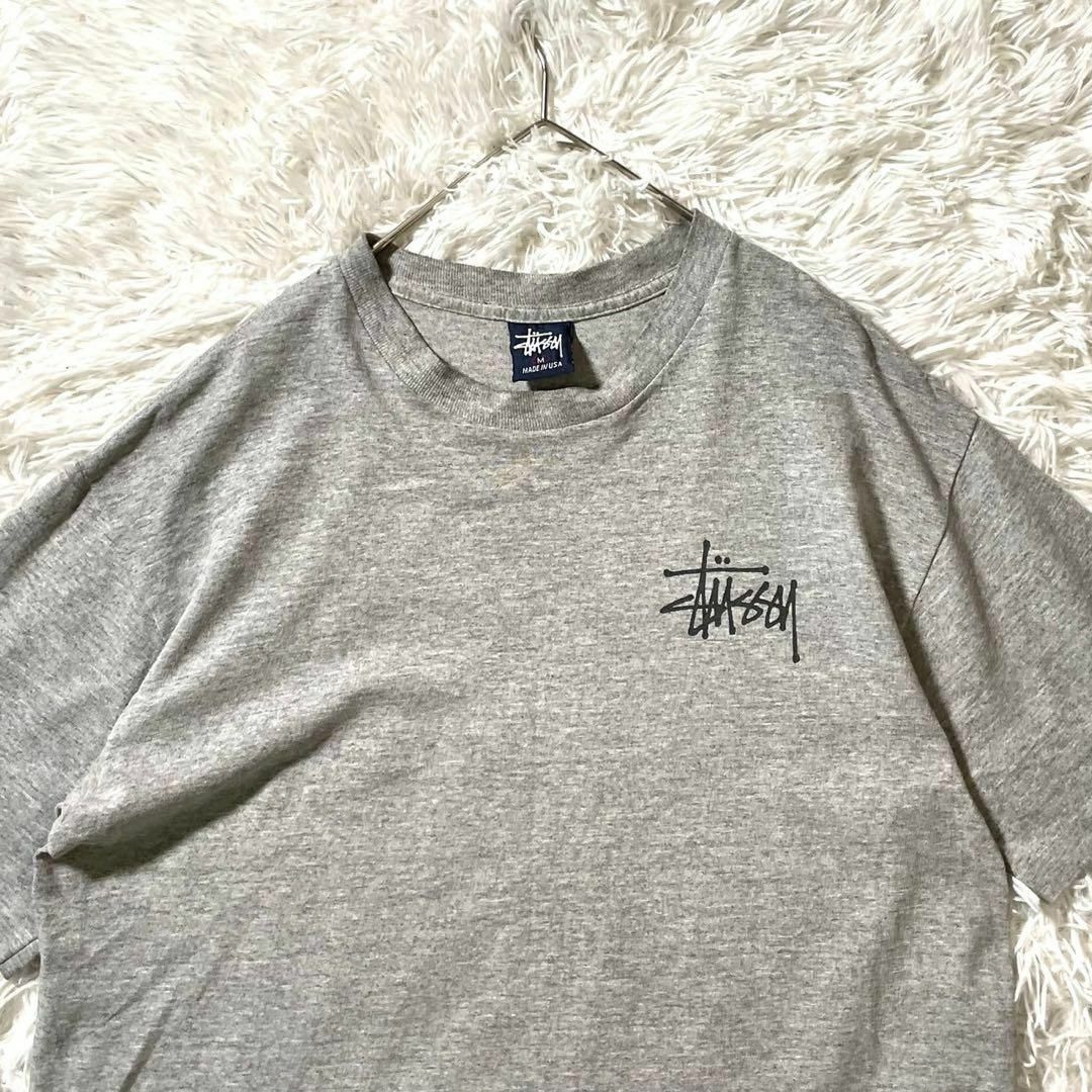 STUSSY(ステューシー)のレア 90s Stussy Tシャツ 紺タグ USA製 ドラゴン 半袖 大きめM メンズのトップス(Tシャツ/カットソー(半袖/袖なし))の商品写真