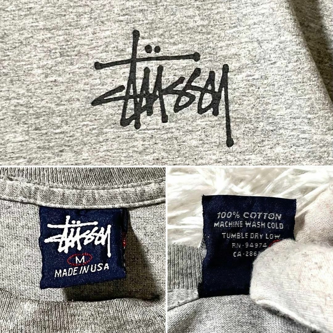 STUSSY(ステューシー)のレア 90s Stussy Tシャツ 紺タグ USA製 ドラゴン 半袖 大きめM メンズのトップス(Tシャツ/カットソー(半袖/袖なし))の商品写真