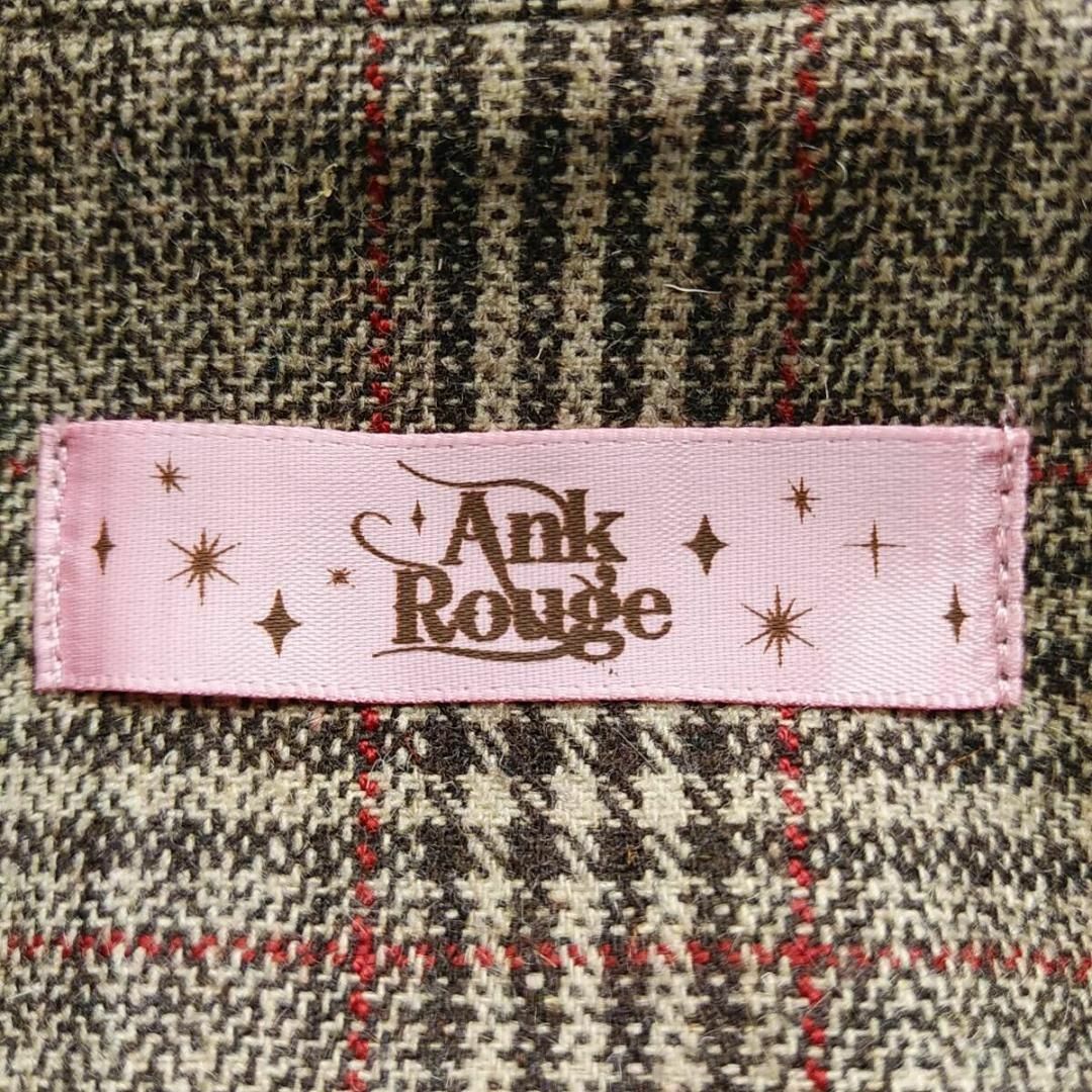 Ank Rouge(アンクルージュ)の美品 ダブルジャケット　襟レース　ハーフコート　チェック　茶 アンクルージュ M レディースのジャケット/アウター(テーラードジャケット)の商品写真