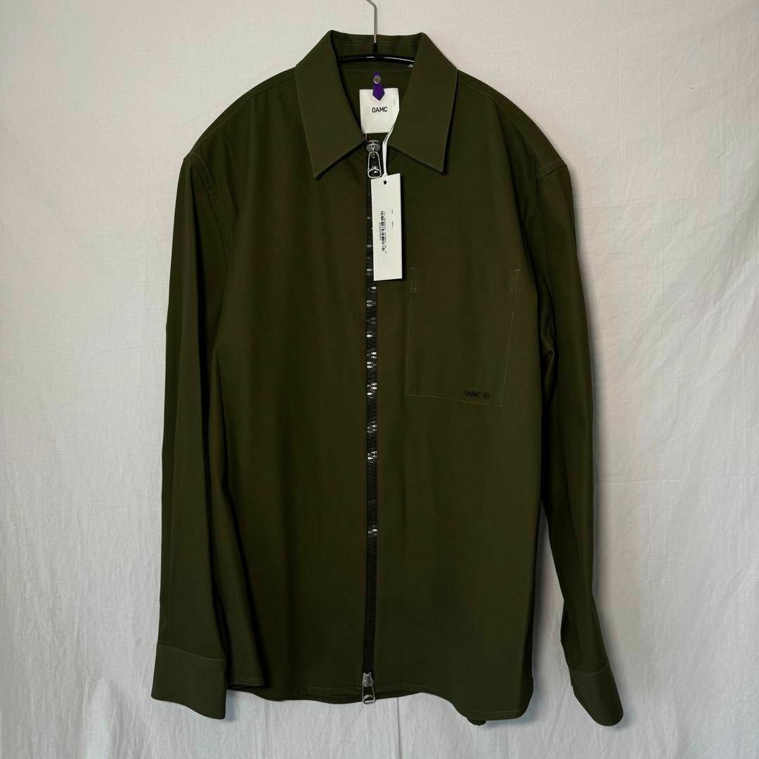 OAMC(オーエーエムシー)のOAMC IAN SHIRT ジップシャツ Mサイズ  オリーブグリーン メンズのトップス(シャツ)の商品写真