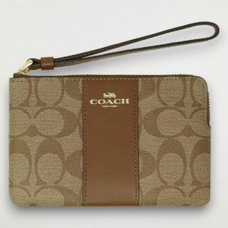 コーチ(COACH)のコーチ アウトレット ポーチ レディース カーキ/サドル COACH(ポーチ)