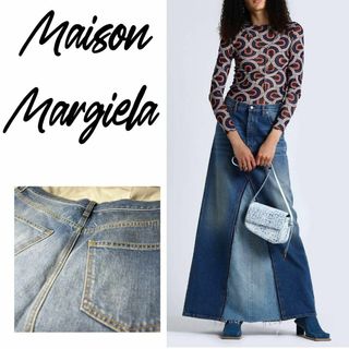 マルタンマルジェラ(Maison Martin Margiela)のメゾンマルジェラ ツートン デニム スカート 4ステッチ サイズ42(ロングスカート)