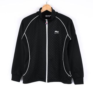 フィラ(FILA)のフィラ ジップアップジャージ 袖ロゴ スポーツウエア レディース Mサイズ ブラック FILA(トレーナー/スウェット)