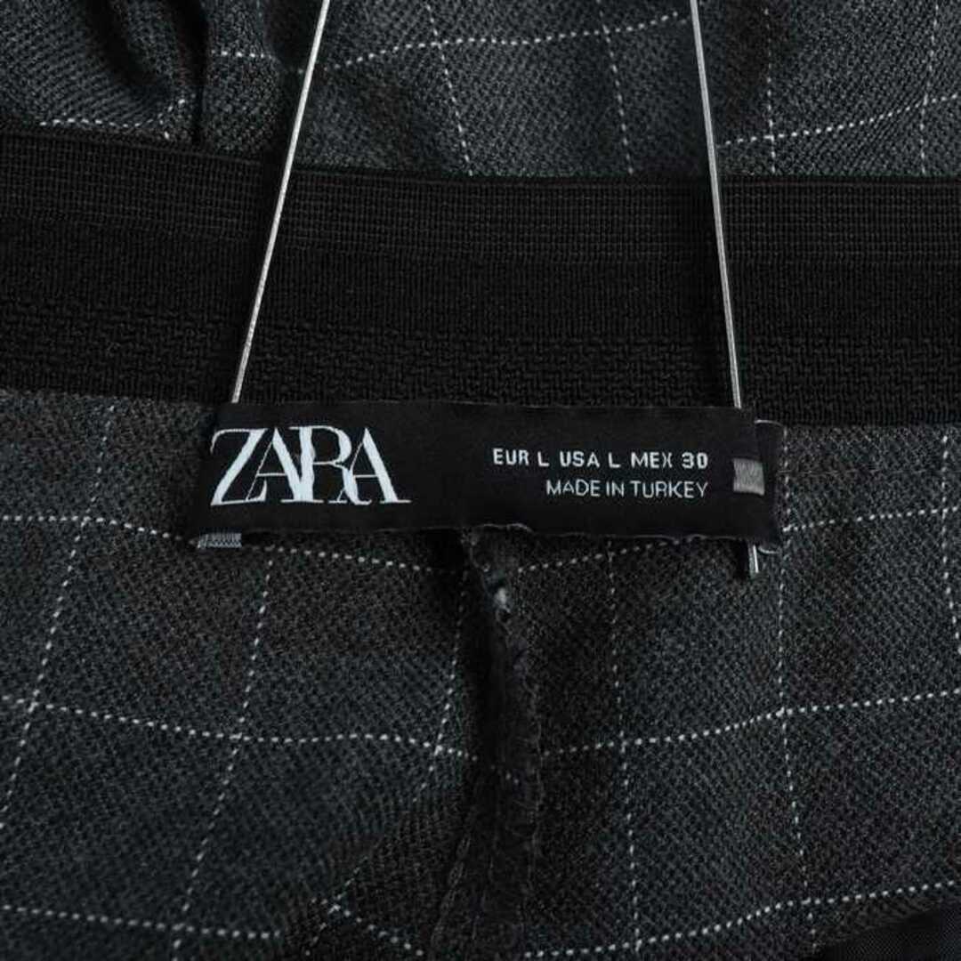ZARA(ザラ)のザラ パンツ テーパード チェック柄　ウエストゴム スーツ レディース Lサイズ グレー ZARA レディースのパンツ(その他)の商品写真