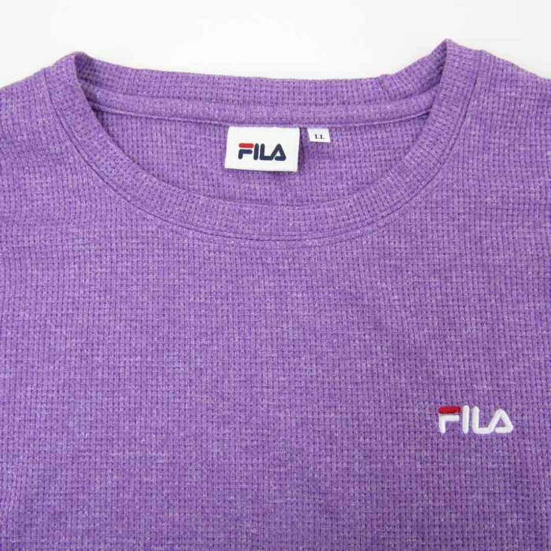 FILA(フィラ)のフィラ 長袖Ｔシャツ トップス カットソー スポーツウエア ワッフル 大きいサイズ レディース LLサイズ パープル FILA レディースのトップス(Tシャツ(長袖/七分))の商品写真