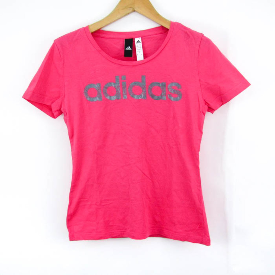 adidas(アディダス)のアディダス 長袖Ｔシャツ トップス カットソー スポーツウエア レディース Mサイズ ピンク adidas レディースのトップス(Tシャツ(長袖/七分))の商品写真