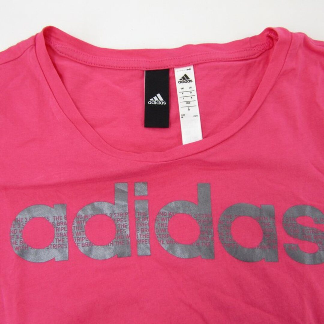 adidas(アディダス)のアディダス 長袖Ｔシャツ トップス カットソー スポーツウエア レディース Mサイズ ピンク adidas レディースのトップス(Tシャツ(長袖/七分))の商品写真