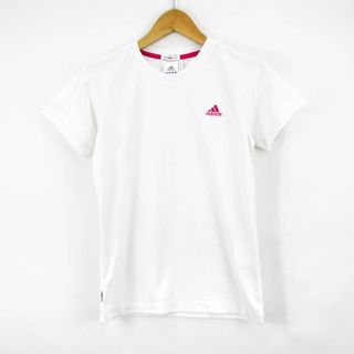 アディダス(adidas)のアディダス 半袖Tシャツ トップス カットソー スポーツウエア CLIMALITE UVケア レディース Mサイズ ホワイト adidas(Tシャツ(半袖/袖なし))