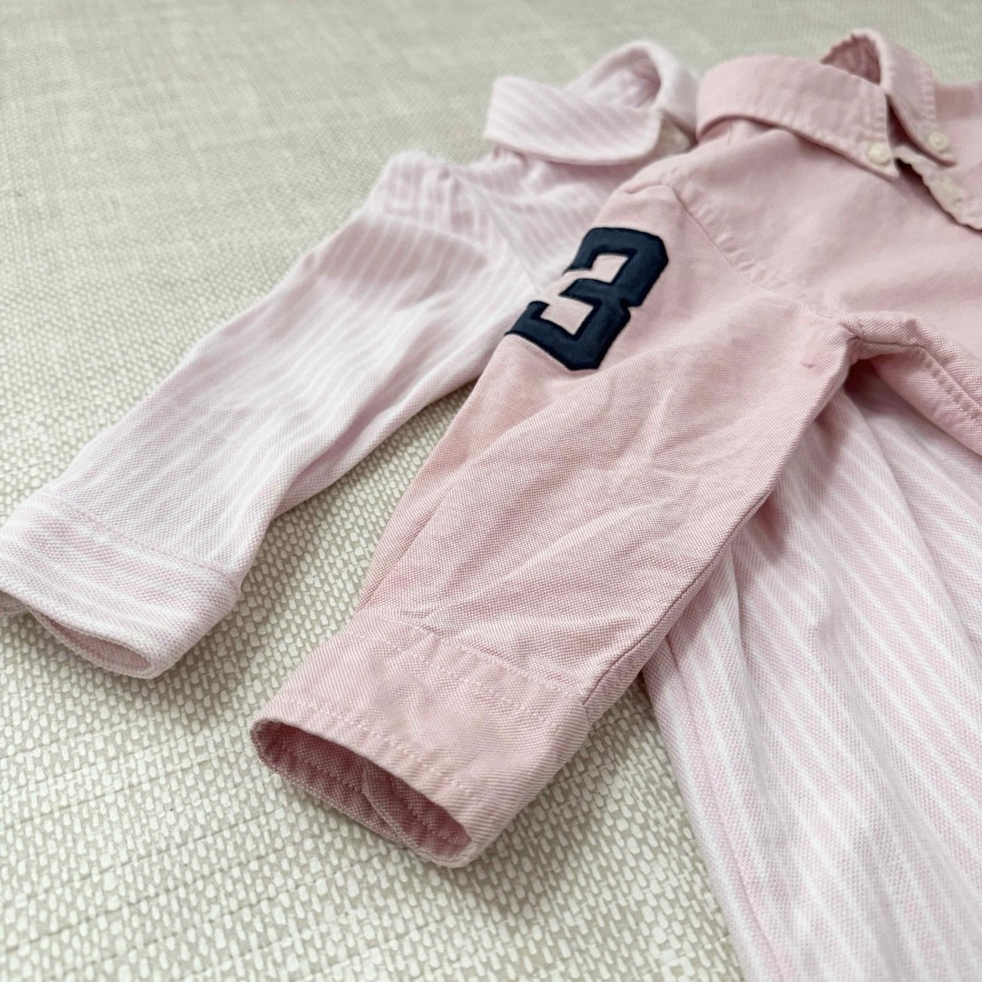 Ralph Lauren(ラルフローレン)のRalph Lauren ラルフローレン 男女双子 ピンク シャツ ワンピース キッズ/ベビー/マタニティのベビー服(~85cm)(シャツ/カットソー)の商品写真