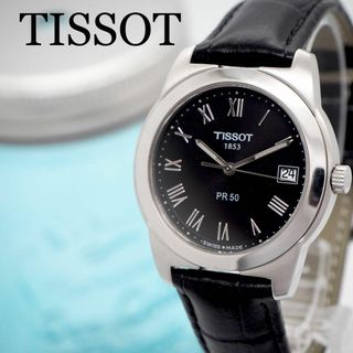 ティソ(TISSOT)の97【美品】TISSOT ティソ時計　メンズ腕時計　新品ベルト　ブラック　人気(腕時計(アナログ))