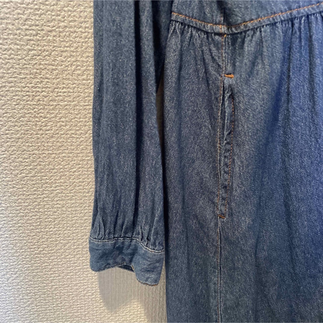 GU(ジーユー)のGU ソフトデニム　ワンピース　140 キッズ/ベビー/マタニティのキッズ服女の子用(90cm~)(ワンピース)の商品写真