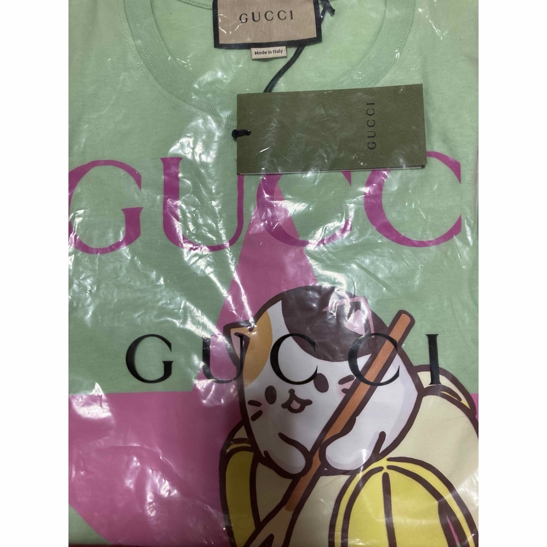 Gucci(グッチ)の新品未使用⭐︎グッチGUCCI×ばなにゃ半袖Tシャツ⭐︎グリーン レディースのトップス(Tシャツ(半袖/袖なし))の商品写真