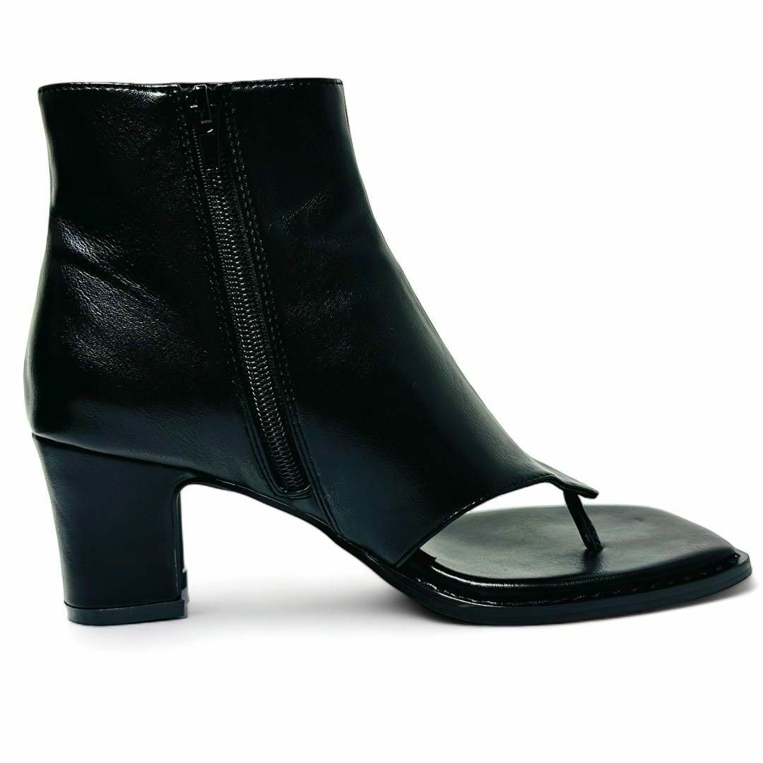 SNIDEL(スナイデル)の極美品✨スナイデル 23.5㎝ ショートブーツ オープントゥ サイドジップ 黒 レディースの靴/シューズ(ブーツ)の商品写真