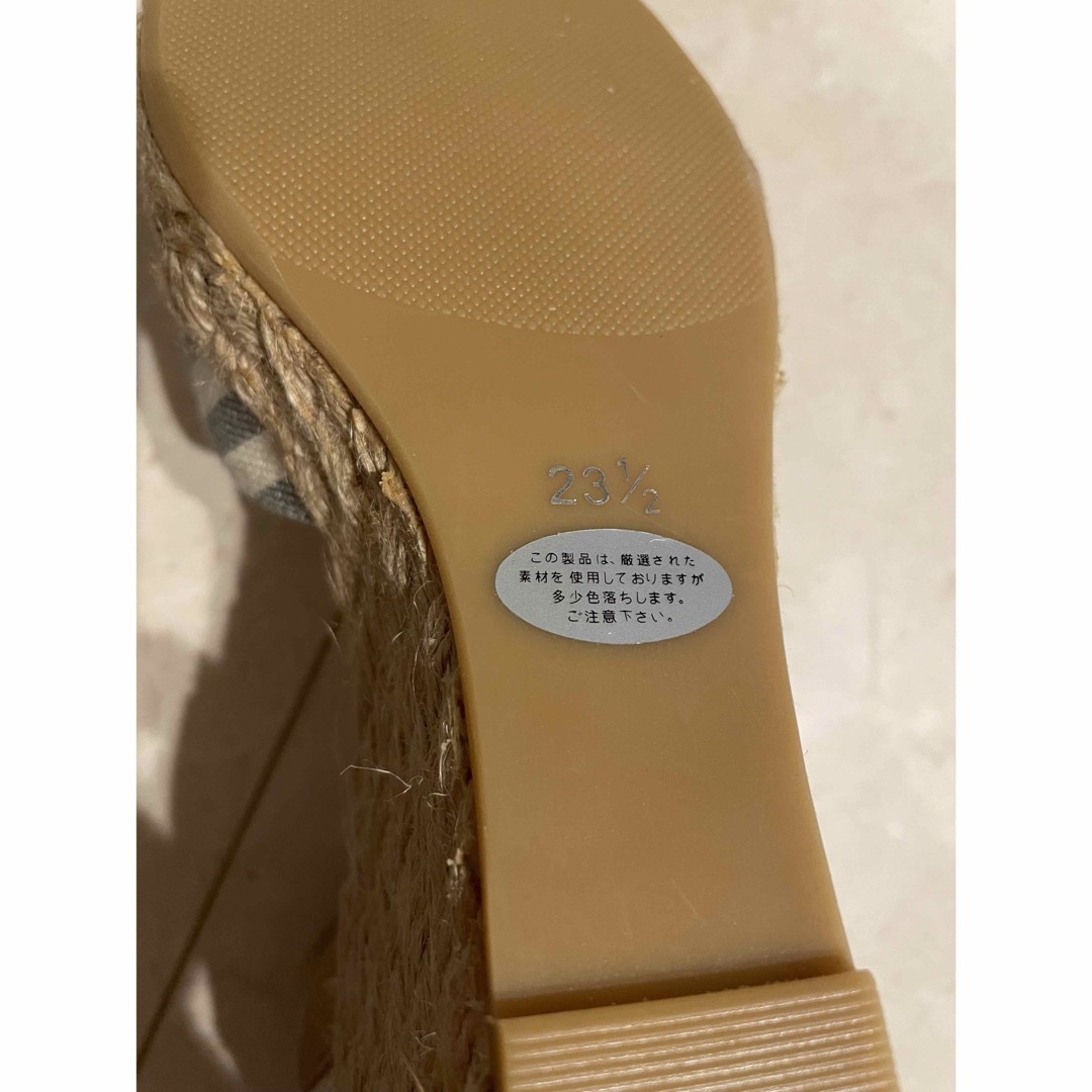 Pitti(ピッティ)の未使用 pitti ウェッジヒールサンダル ジュート&本革ストラップ レディースの靴/シューズ(ハイヒール/パンプス)の商品写真