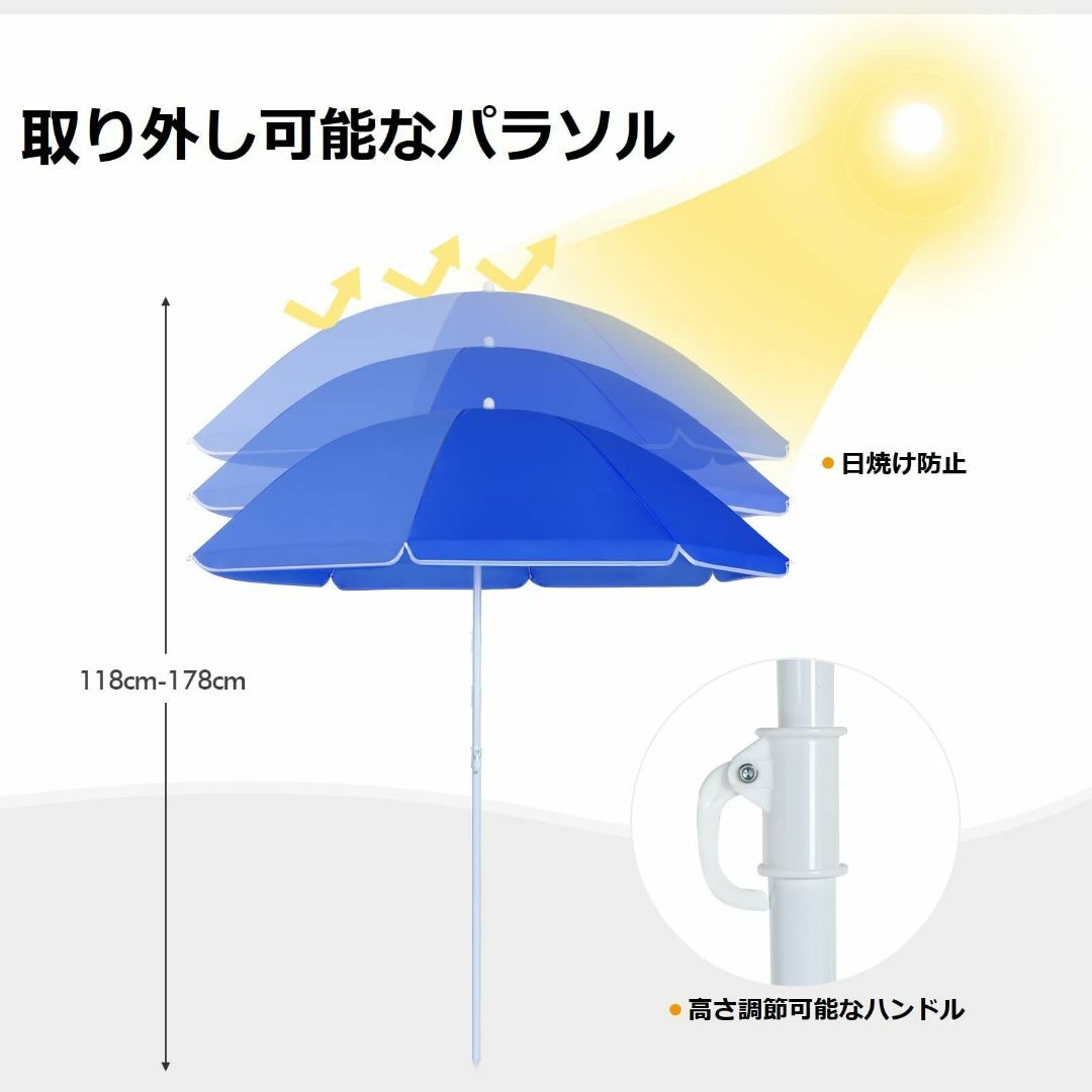 【色: 2人掛け-ブルー】Giantex アウトドアチェア 2人掛け 折りたたみ スポーツ/アウトドアのアウトドア(テーブル/チェア)の商品写真